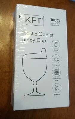 Taza para beber KFT para niños pequeños, copa de vino de plástico taza de bebidas botella de leche con tapa Foto 1 de 3