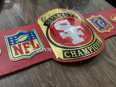San Francisco SF 49ers Super bowl Championship Belt FootBall NFL Adult 4MM Brass Cover