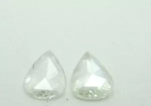 Par de diamantes de corte rosa brillante en forma de pera blanca de 0,20 quil... - Imagen 1 de 3