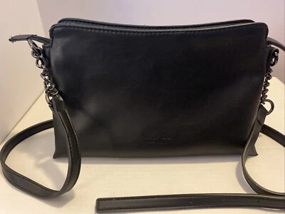 Bandolera Simply Vera Wang Adrienne Top Cremallera Negra Correa de Cadena Foto 1 de 4