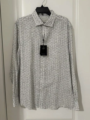 NWT Men’s Bugatchi Cotton Linen Button Down Shirt LARGE - Image 1 of 3