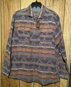 NWT NORTH RIVER XL Aztec Shirt Snap Front Long Sleeves Pockets - Picture 1 of 5