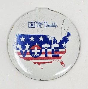 Vintage McDonald’s VOTE Button Patriotic USA Map Clip Back Promo 1970s 2.25” - Bild 1 von 4