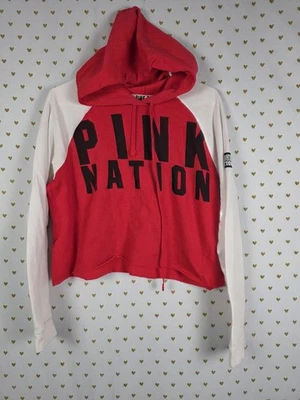 Camisa con Capucha Recortada Rosa Victoria's Secret Manga Larga ROSA NACIÓN GRANDE Foto 1 de 4