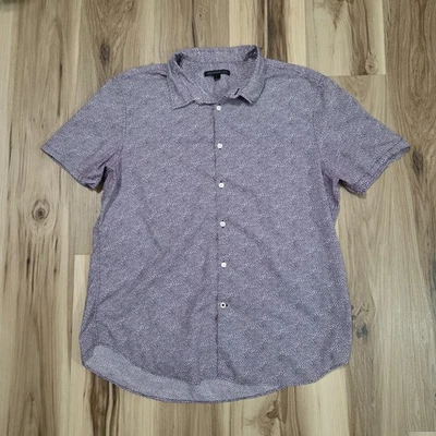 John Varvatos Shirt Mens XL Purple Crackle Short Sleeve Button Up - Image 1 of 4