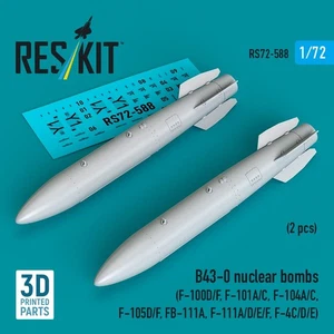 Bombas nucleares ResKit RS72-0588 1/72 B43-0 (2 piezas) armas de resina para aviones de la Guerra Fría - Imagen 1 de 3