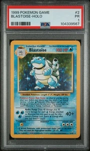 PSA 1 Blastoise 2/102 Pokémon TCG Holo Rare Base Set Unlimited WOTC PSA 1 1999 - Picture 1 of 3