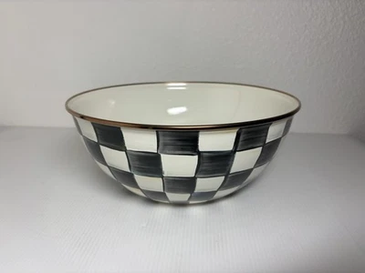 NUEVO MacKenzie-Childs Esmalte Courtly Check Everyday Bowl Grande (1) Foto 1 de 4