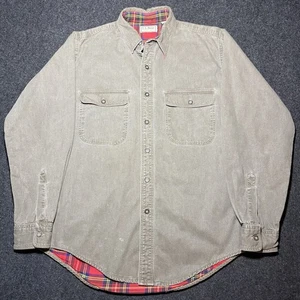 Vintage LL Bean Shirt Men’s Medium Flannel Lined Usa Made Cotton Plainsmen 90’s - Bild 1 von 11