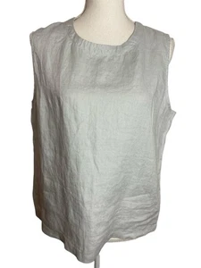 Canottiera lino europeo nebbia grigio medio cotogna strato capsule sostenibile - Foto 1 di 15