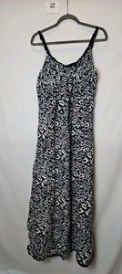 Maxi Vestido Kas Designs Azul Marino y Blanco Floral con Tirantes Bolsillos Para Mujer Talla L - Imagen 1 de 6