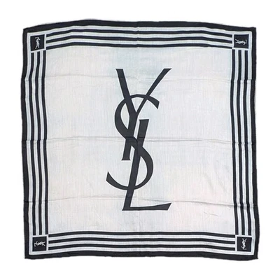 Pañuelo vintage Yves Saint Laurent algodón 49cm 19′′ logotipo cuadrado  Foto 1 de 4