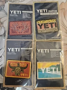 4x Brand New Yeti patches Sunrise, Straya, Wild Vine Antlers, Rainbow Trout - Picture 1 of 6