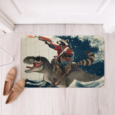 Мультфильм енот полиэстер ковер смешной дракон мягкий флис двери ковер для B... - Изображение 1 из 4