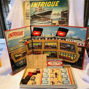 INTRIGUE Mystery Board Game #4330 Vtg Milton Bradley 1956 Detectives Missing Pcs