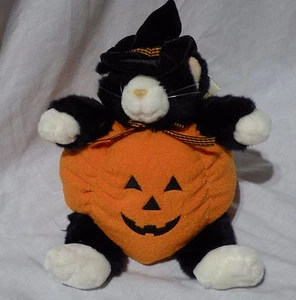 Plush Kitty Cat Pumpkin Witch Unipak Designs - Plush Pumpkin - CUTE - Picture 1 of 8