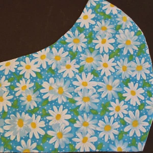  Face Mask Baby Blue with Daisies Happy flowers polkadot leaves Filter Med Adult - Picture 1 of 3