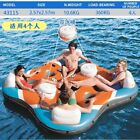 6 Person Inflatable Boat Bed Swimming Pool Island Float 373X264x73cm