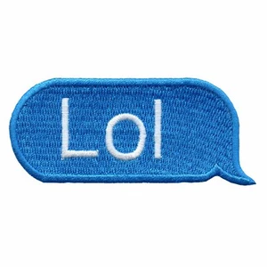 Lol Blue Text Bubble Embroidered Iron On Patch - Picture 1 of 2