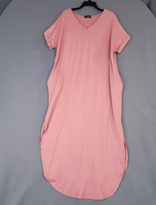French Atmosphere Women's Dress Pullover Maxi Side Pockerts & Slits Size 2X - Picture 1 of 12