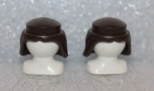 Playmobil Haare 2 Perücken " Mann dunkelbraun Wellen " Wikinger Piraten - Bild 1 von 2