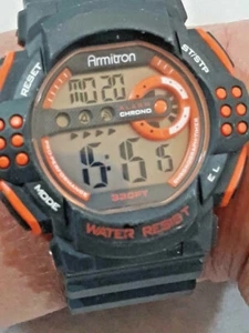 Armitron Men's Sport Watch #40/8270 Water Resistant 330ft ~ Tested Works - Picture 1 of 10