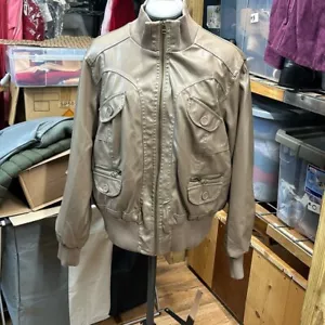 NWT New Look. Zip up faux leather jacket men's 2X - Picture 1 of 6