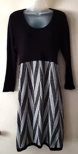 Studio One Sweater Dress, Sz Xl Junior, Euc, Midi Black &White - Picture 1 of 8