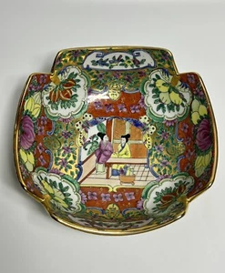RARO Tazón Pintado a Mano de Porcelana Dorado Chino QI LING de Principios del Siglo XX - Imagen 1 de 9
