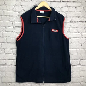 Columbia PFG Vest Men Large Blue Fleece Full Zip Performance Fishing Outdoors - Picture 1 of 15