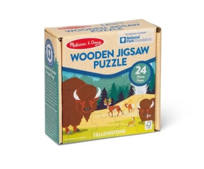 Melissa & Doug Wooden Jigsaw Puzzle of Yellowstone National Park *NEW* - Image 1 of 4