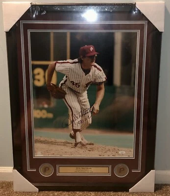 Tug McGraw Signed Philadelphia Phillies 16x20 Inscribed Photo Framed JSA COA - Image 1 of 4