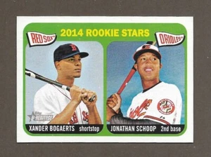 2014 Topps Heritage Xander Bogaerts/Jonathan Schoop #49 estrellas novatas Medias Rojas - Imagen 1 de 1