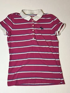Abercrombie & Fitch Stripped White & Hot Pink Sz. Large Teens School Girls  - Picture 1 of 17