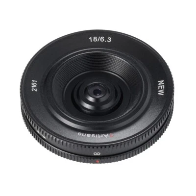 7Artisans 18mm F6.3 II pancake lens for Micro Four Thirds (M4/3, MFT) =Black= - Image 1 of 4