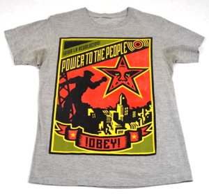 Vintage T-Shirt Shepard Fairey Obey Size XS/S 00s Power to the People Andre Star - Picture 1 of 9