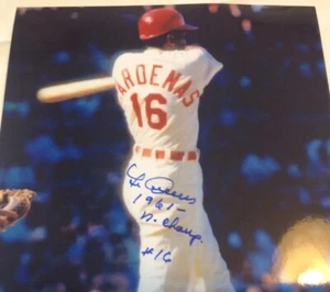 Foto autógrafa Leo Cárdenas 8x10 Cincinnati Reds 1961 campeón de la Liga Nacional #16 A3 - Imagen 1 de 2