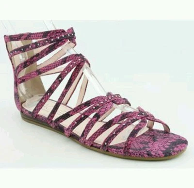 NUEVAS Sandalias Rachel Roy Para Mujer Rosa Sitrus Estampado Animal Talla 9.5M Foto 1 de 4