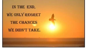 In the end we only regret the chances we didn't take inspire Checkbook Cover - Picture 1 of 2