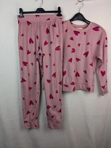 Marks And Spencer Ladies Size Small Fleece Pink Pyjama Set Top Trousers - Picture 1 of 18
