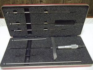 Starrett No. 445 Depth Micrometer Gage 0-6" With 4" Base - Machinist Tools