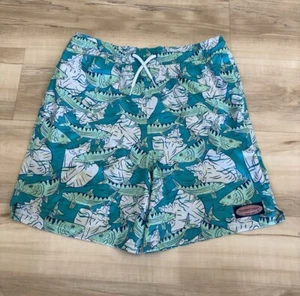 Vineyard Vines Blue Lilac Fish Swim Shorts Bathing Suit Youth Large 16 EUC - Picture 1 of 8