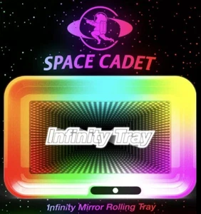 Space Cadet Music Activated 3D Infinity Mirror Rolling Tray 7 LED Colors - Picture 1 of 8