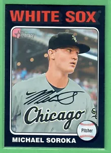 2024 Topps Heritage Michael Soroka schwarzer Rand #69 weiße Sox/50 SP - Bild 1 von 2