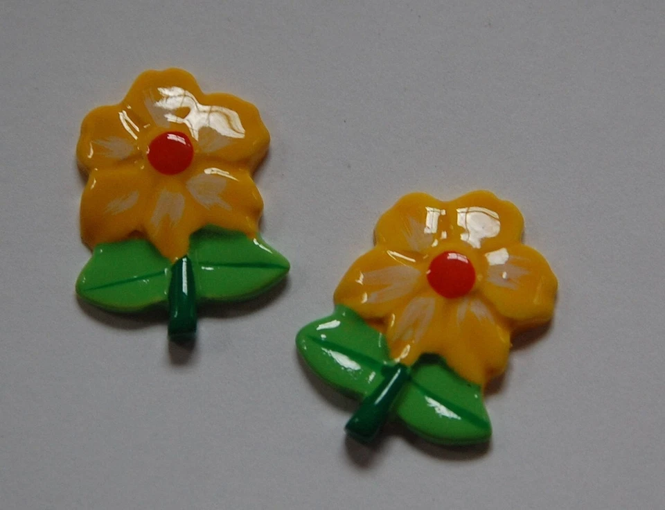 Cabujón trasero plano flor amarilla vintage cabina 125C Foto 1 de 1