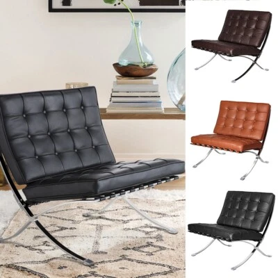 Mid-century Stuhl Lounge Chair Echte Leder Club Sessel - Bild 1 von 4