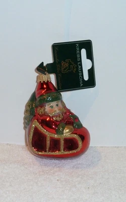 Christbaumschmuck- Figur Weihnachtsmann mehrfarbig aus Glas von Krebs Lauscha - Bild 1 von 3