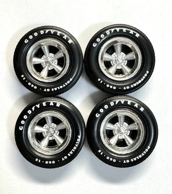 Torque Thrust Wheels & Goodyear Polyglas GT Tires 1/18 Ertl Auto World HTF - Image 1 of 4
