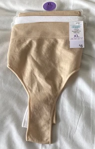 PRIMARK - 3 Pairs Seamfree Thongs Nude + White Size XL -18-20 -BNWT - Picture 1 of 12