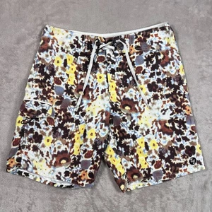 Pantalones Cortos de Tabla Ezekiel Para Hombre 32 Cintura Blanco Marrón Geométrico Secado Rápido Ligeros - Imagen 1 de 8